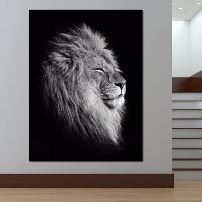 Black and White Lion King Canvas Wall Art