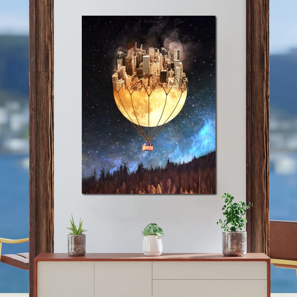 Moon Town Canvas Wall Art