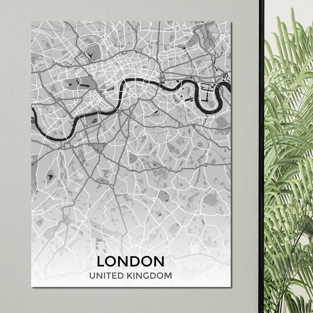 Map of London, UK Canvas Wall Art