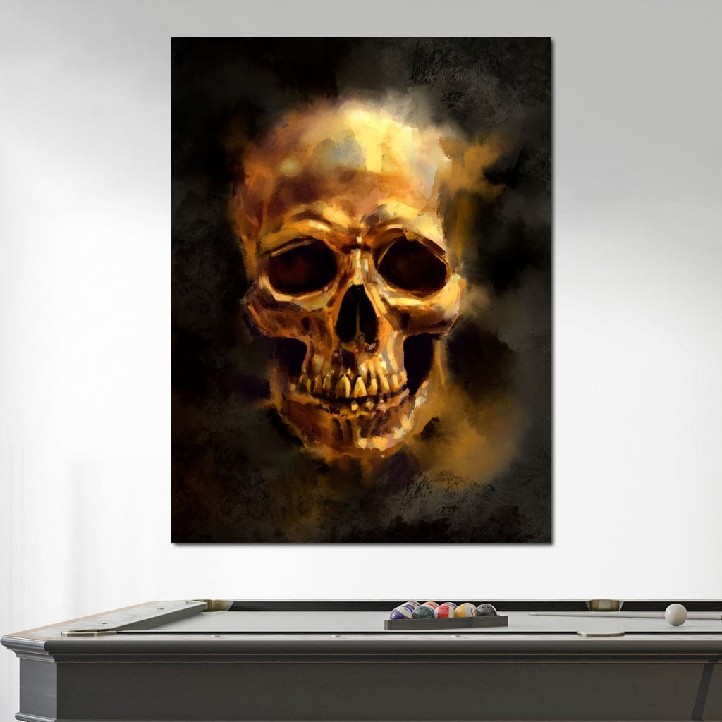 Golden Skull Canvas Wall Art