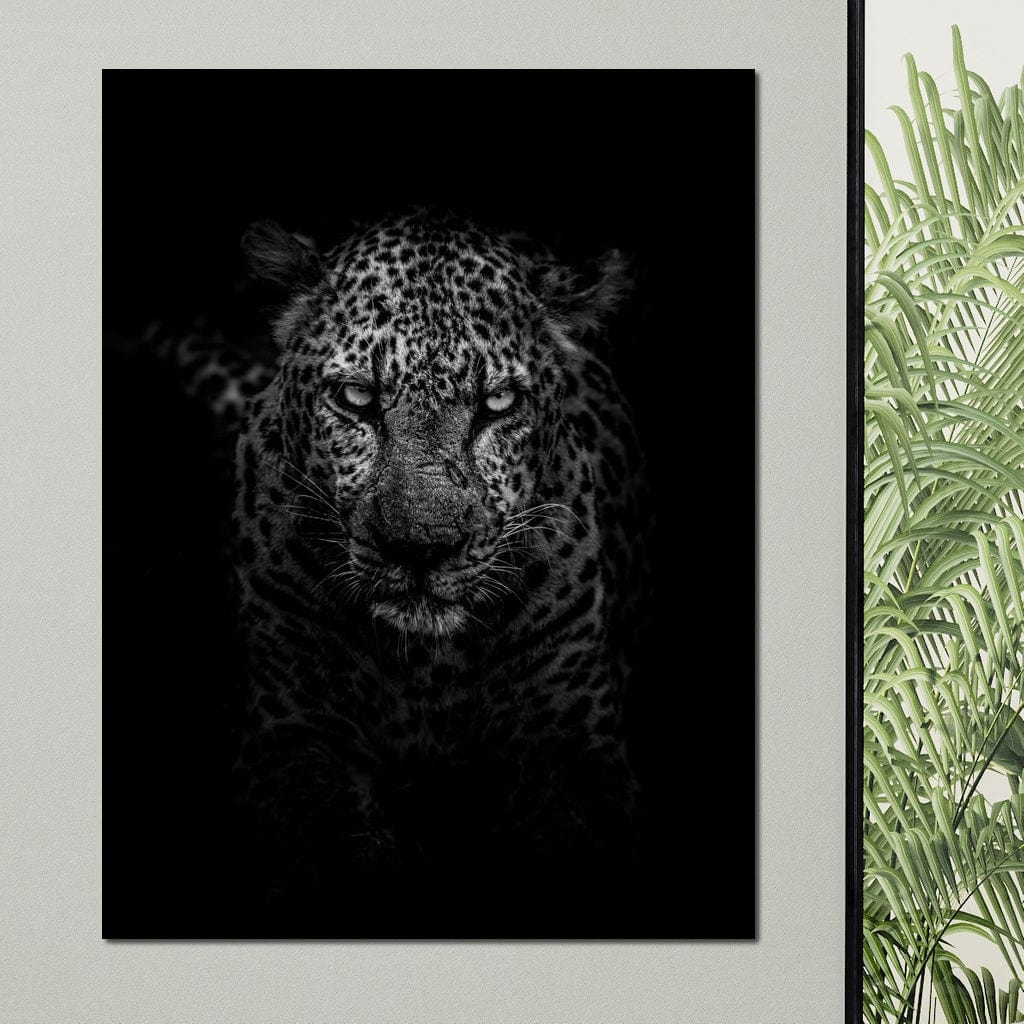 Leopard Black & White Canvas Wall Art