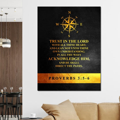 Proverbs 3:5-6 Canvas Wall Art