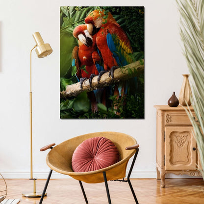 Beautiful Parrots Canvas Wall Art