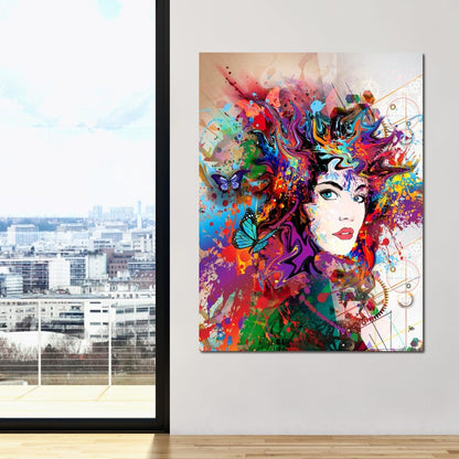 Psychedelic Portrait Canvas Wall Art