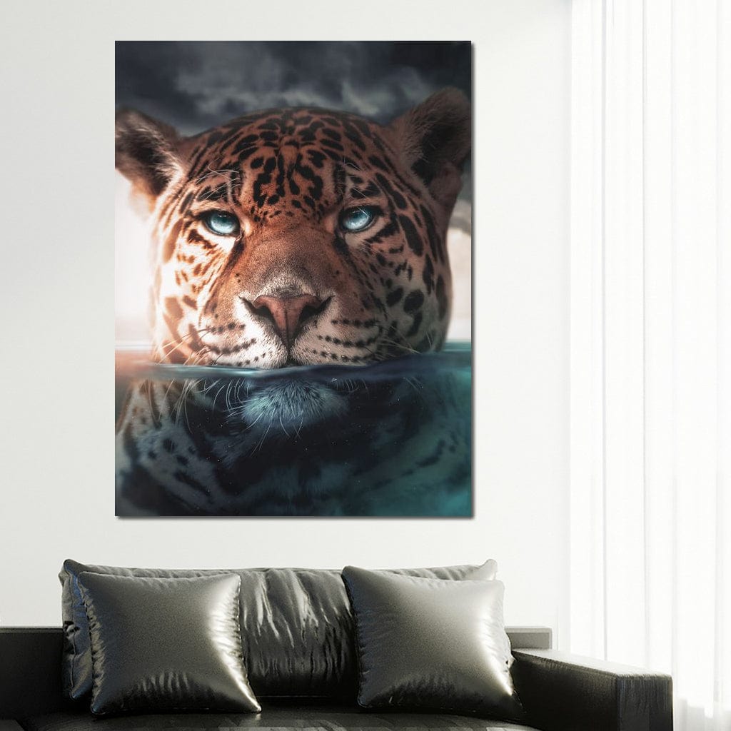 Leopard Underwater Canvas Wall Art