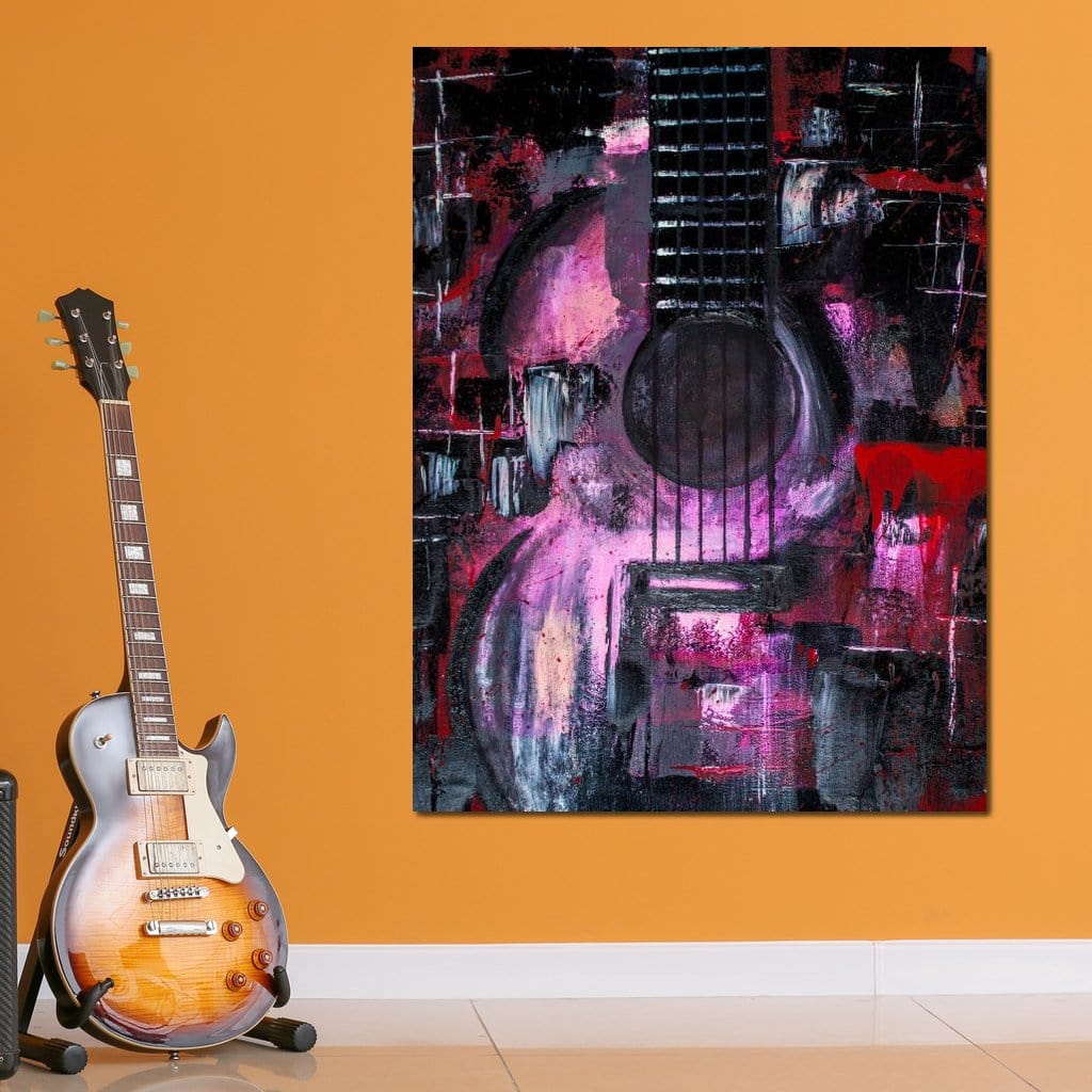 Abstract Guitar Canvas Wall Art