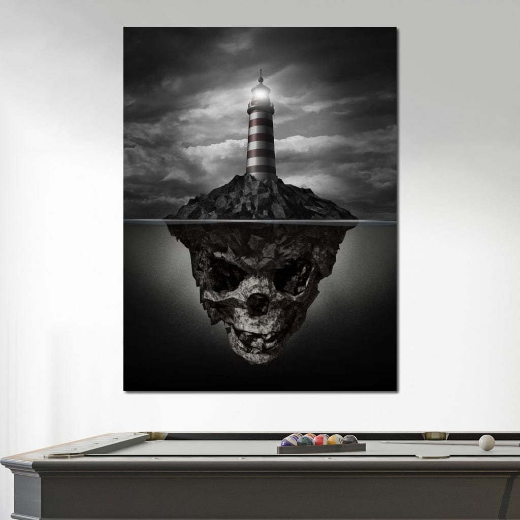 Skull Lighthouse Canvas Wall Art