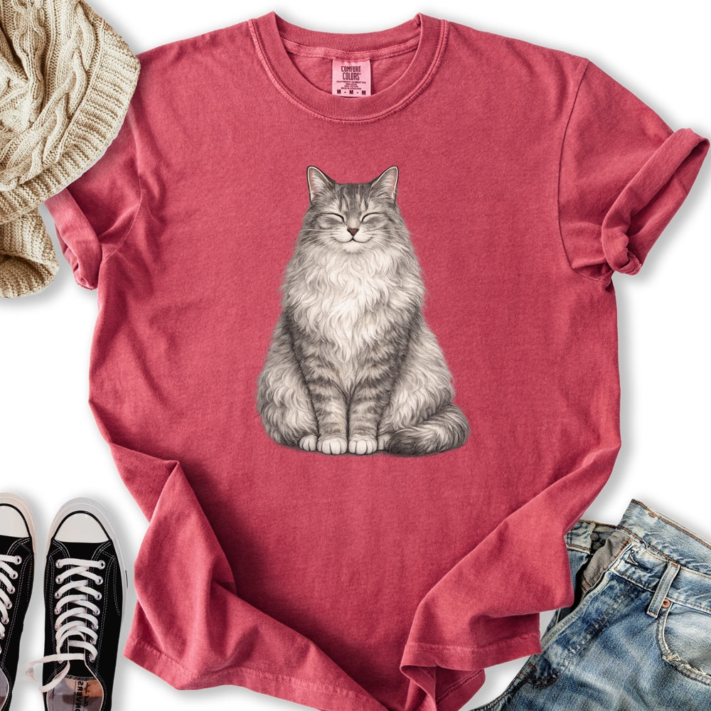 Smiling Longhair Tabby Relaxed Tee