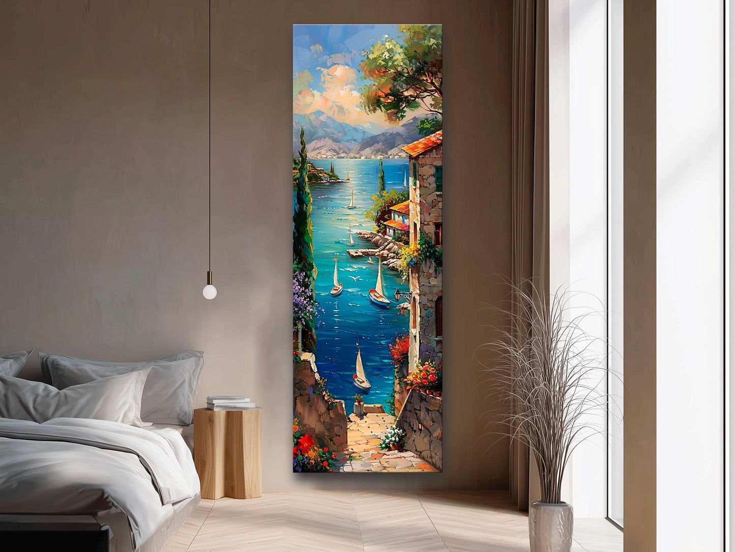 Lake Como Canvas Print - Sailboats on Lake Como Landscape | Framed & Ready to Hang