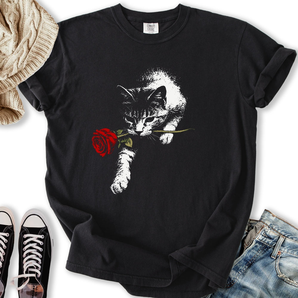 Cat and Rose Relaxed Tee