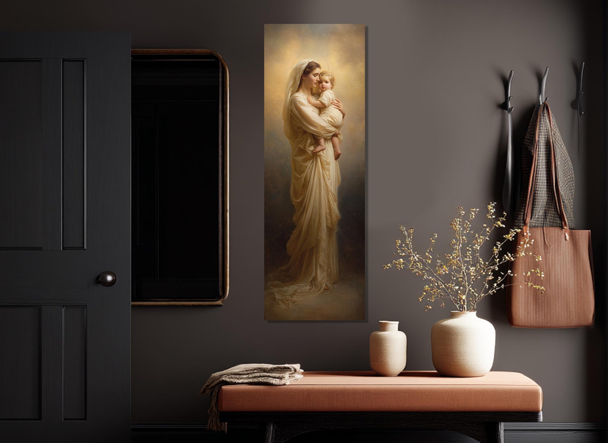 Mother and Child Print | Sacred Canvas Print with Gallery Style Frame | Ready to Hang Artwork