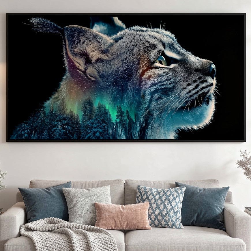 Aurora Lynx Spirit Portrait Canvas Wall Art