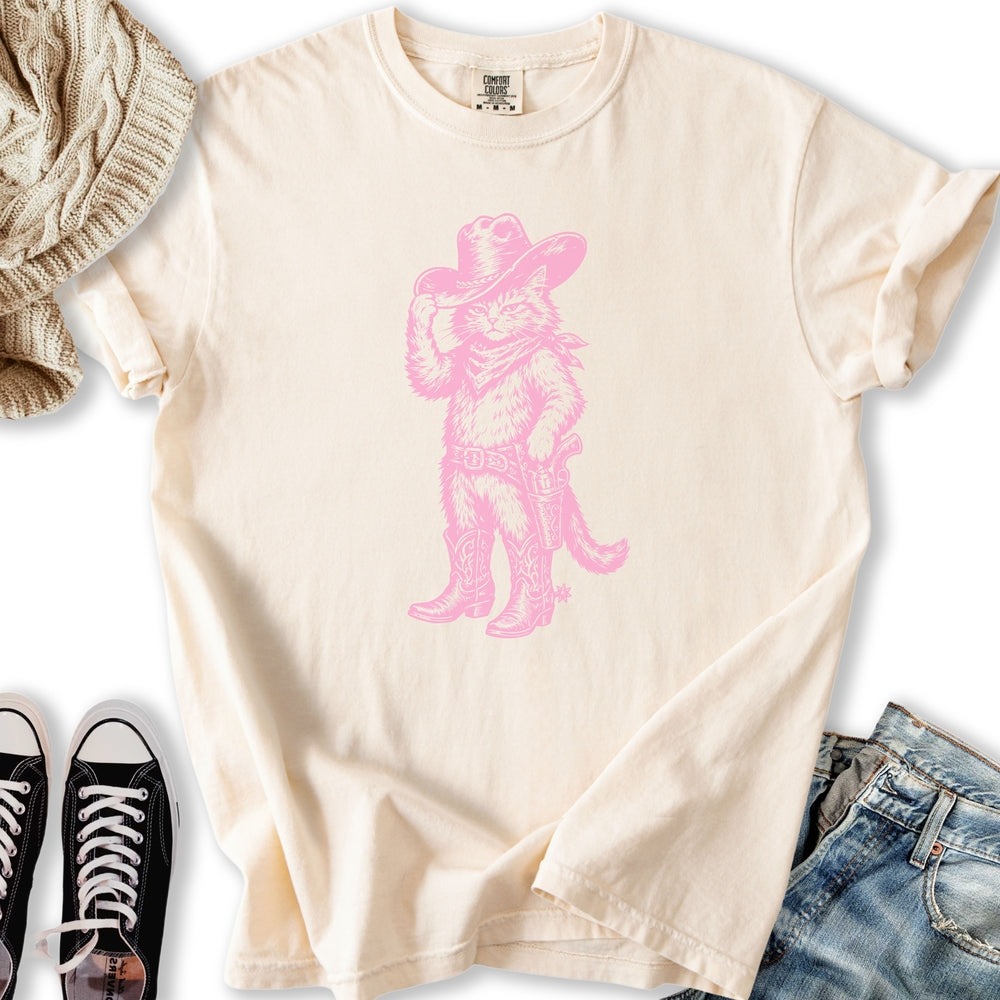 Pink Cowboy Cat Relaxed Tee