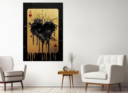 Ace of Hearts Canvas Print – Poker Wall Art | Framed & Ready to Hang