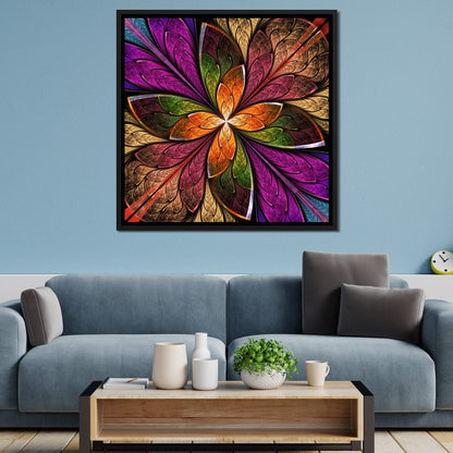 Fractal Flower in Multicolors Canvas Wall Art