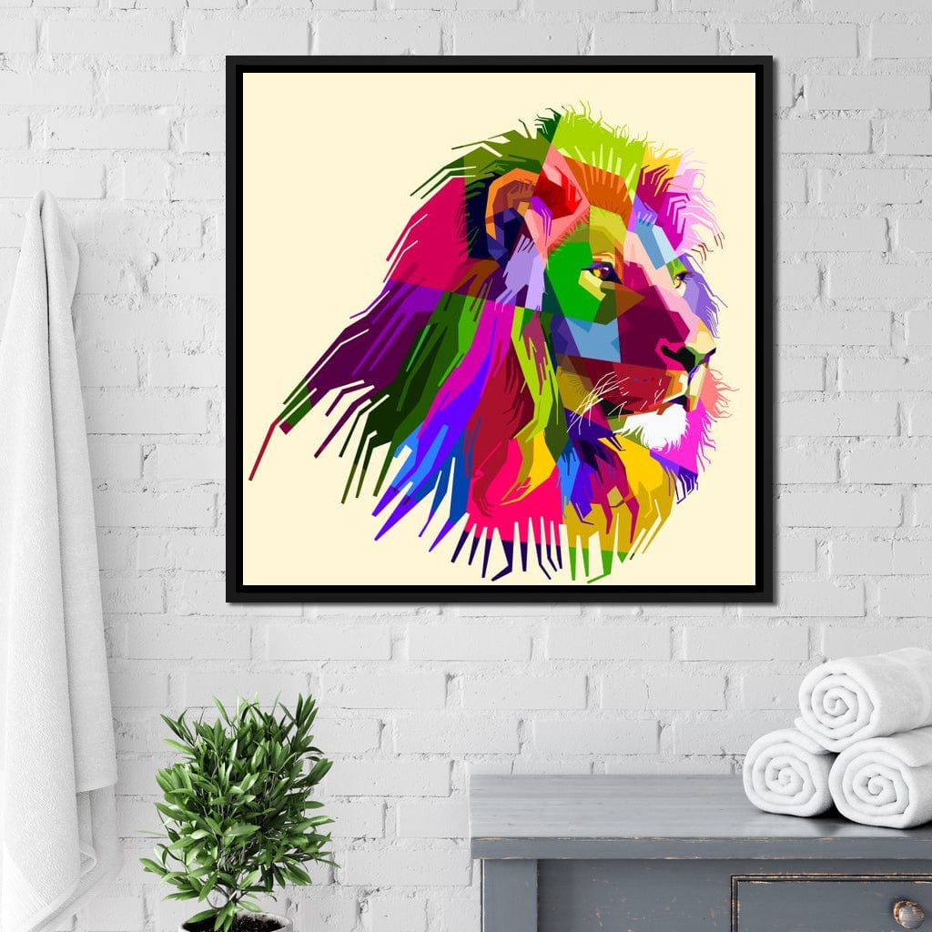 Pop Art Lion Canvas Wall Art