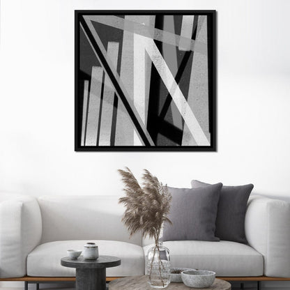 Black & White Lines v2 Canvas Wall Art