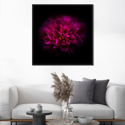 Purple Backyard Flowers Canvas Wall Art