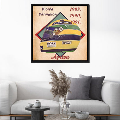 Ayrton Senna 1988 Helmet Canvas Wall Art