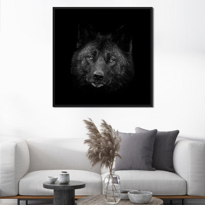 Black and White Wolf Canvas Wall Art