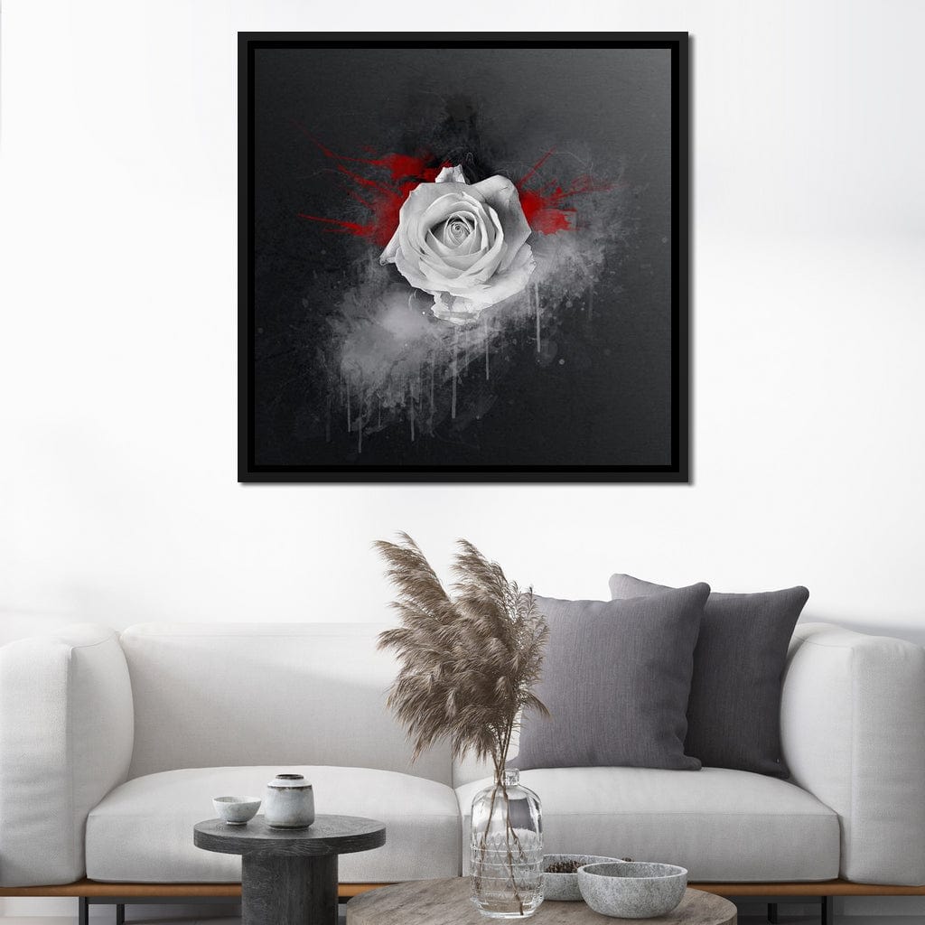 White Rose Canvas Wall Art