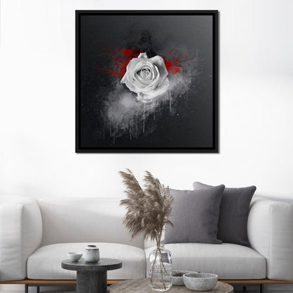 White Rose Canvas Wall Art
