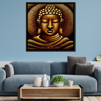 Meditating Buddha Portrait Canvas Wall Art