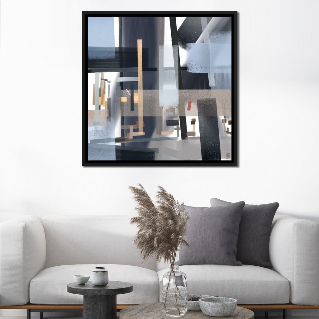 Glass and Tubular Steel Canvas Wall Art