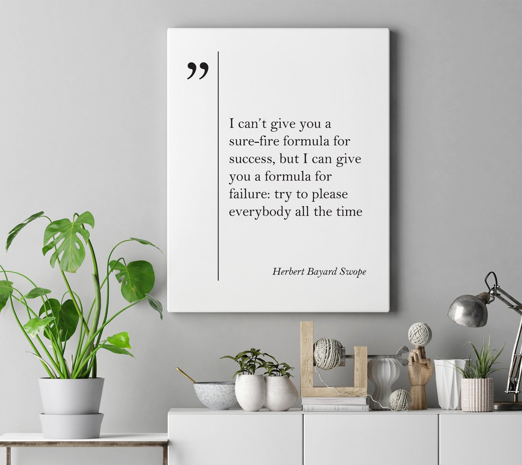 Herbert Bayard Swope Quote Canvas Print Businessman Gift Graduation Gift Poster Motivational Wall Art Herbert Swope Wall