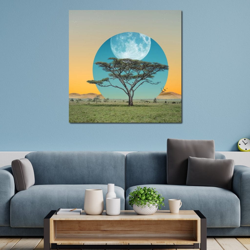 Moon Tree Canvas Wall Art