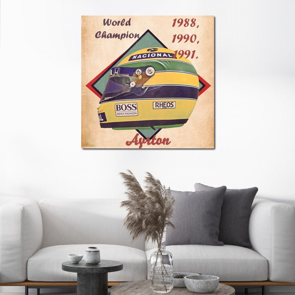 Ayrton Senna 1988 Helmet Canvas Wall Art