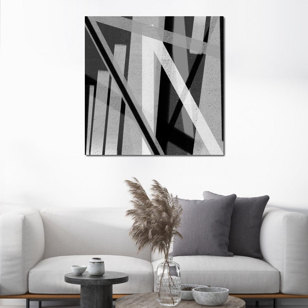 Black & White Lines v2 Canvas Wall Art