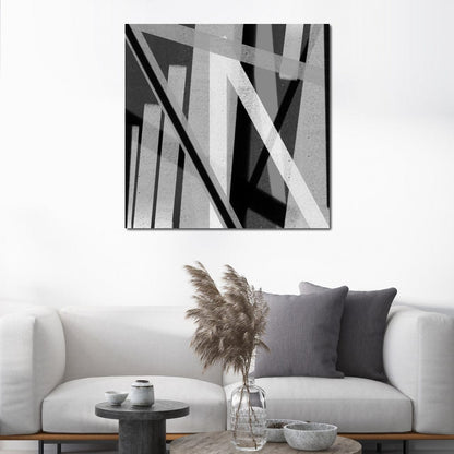 Black & White Lines v2 Canvas Wall Art