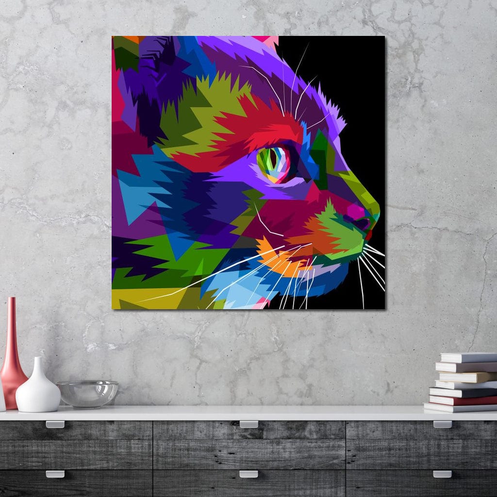Pop Art Cat Canvas Wall Art