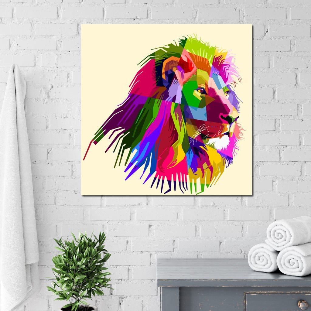 Pop Art Lion Canvas Wall Art