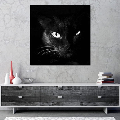 Black and White Cat Canvas Wall Art