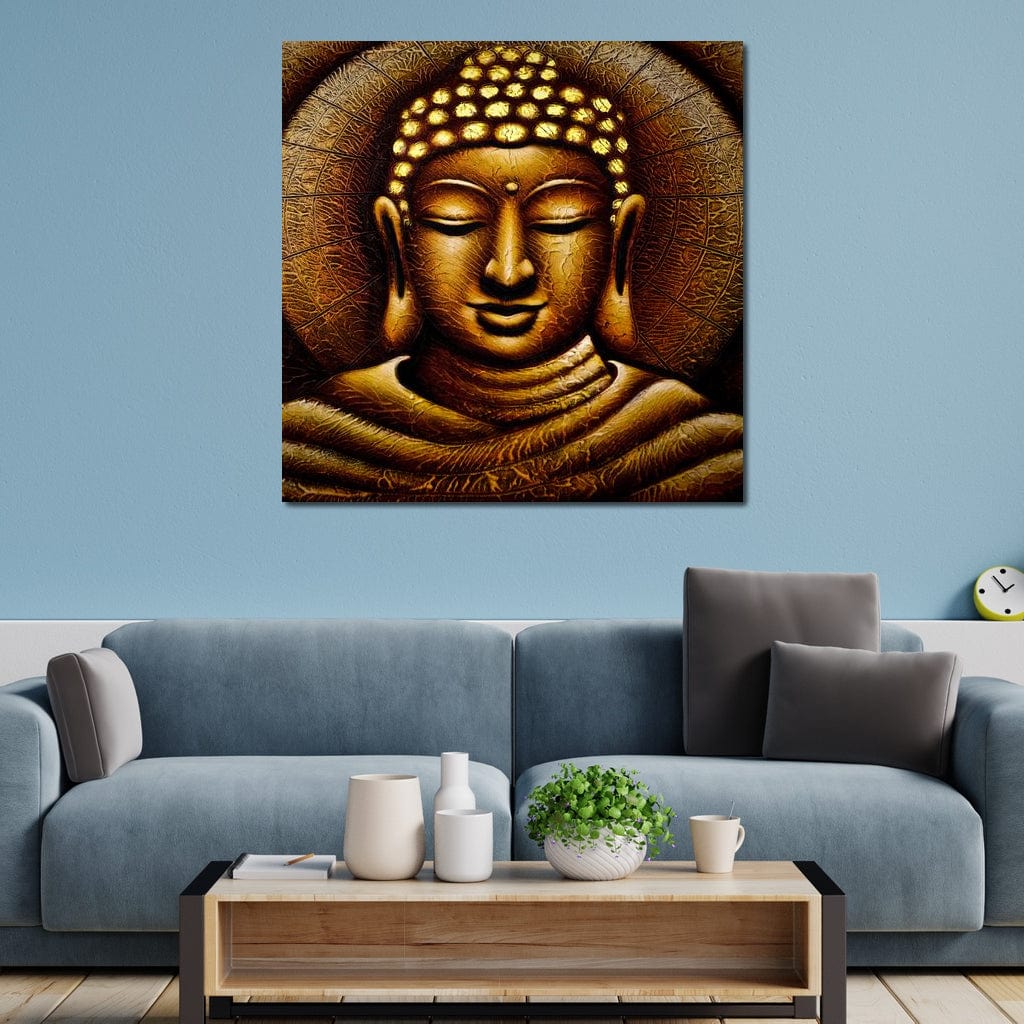 Meditating Buddha Portrait Canvas Wall Art
