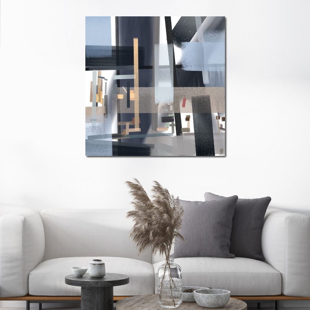 Glass and Tubular Steel Canvas Wall Art