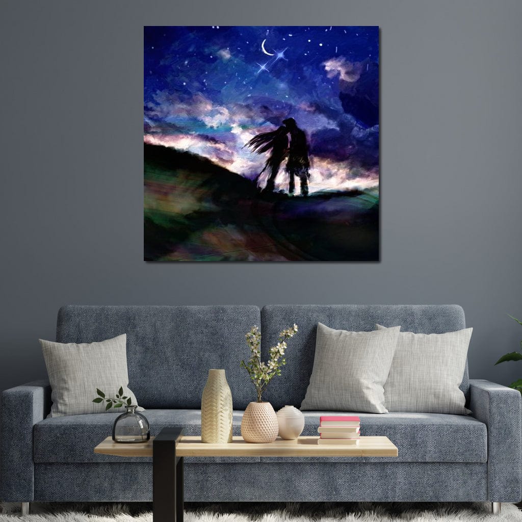 Kissing Under the Stars Canvas Wall Art