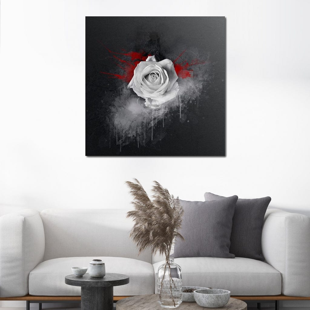 White Rose Canvas Wall Art