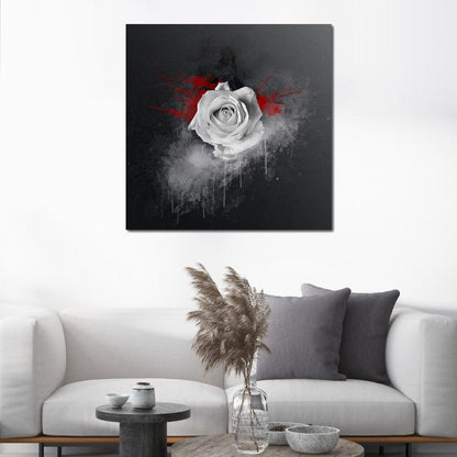 White Rose Canvas Wall Art