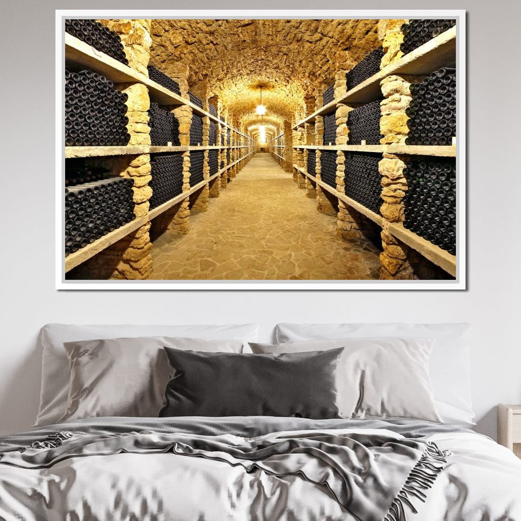 Wall of Wine Bottles Canvas Wall Art
