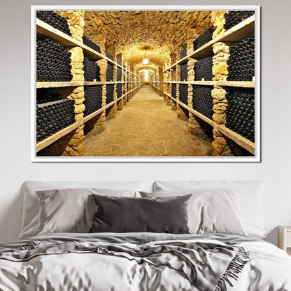 Wall of Wine Bottles Canvas Wall Art