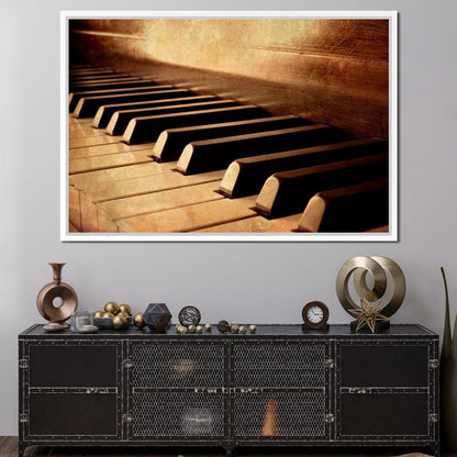 Vintage Piano Keys Canvas Wall Art