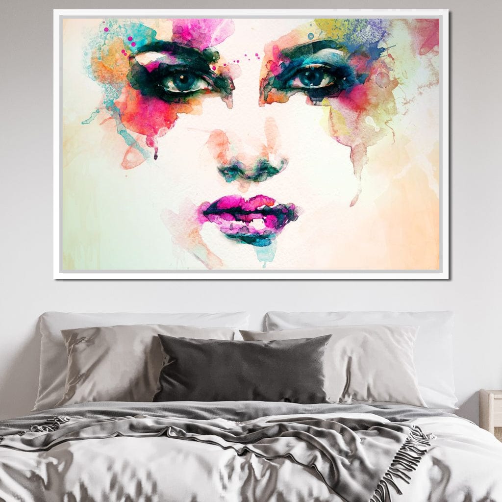 Watercolor Abstract Woman Portrait Canvas Wall Art