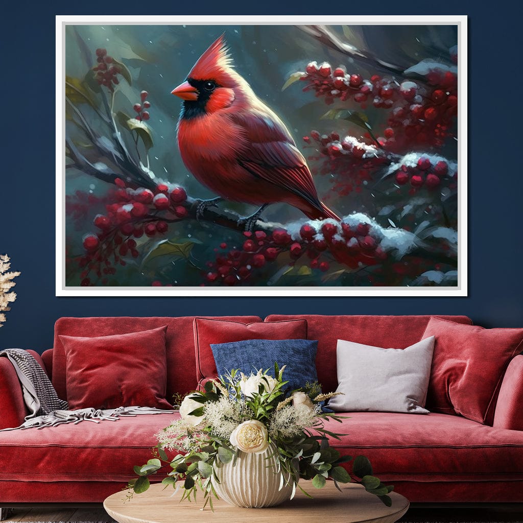 Winter Cardinal Canvas Wall Art