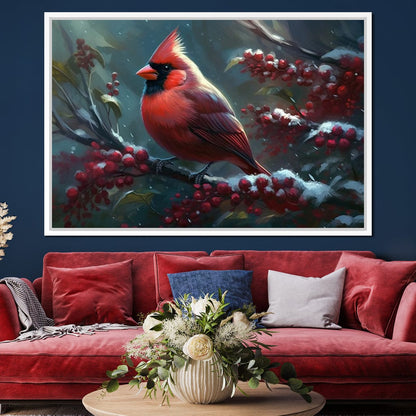 Winter Cardinal Canvas Wall Art