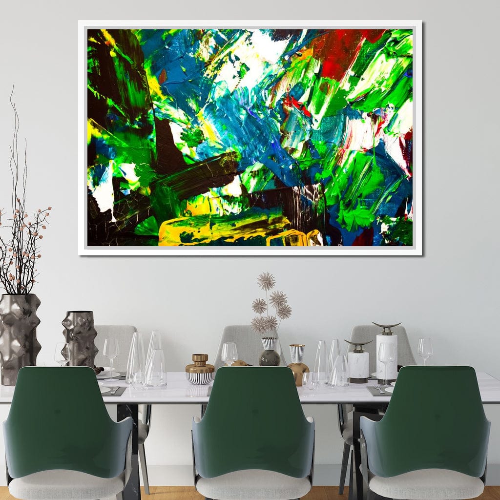 Abstract Emerald Splash Canvas Wall Art