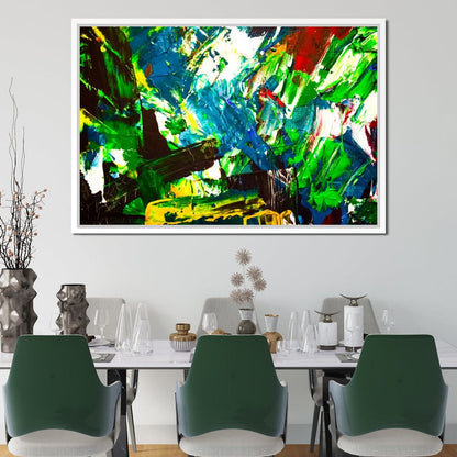 Abstract Emerald Splash Canvas Wall Art