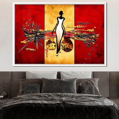 African Silhouette Canvas Wall Art